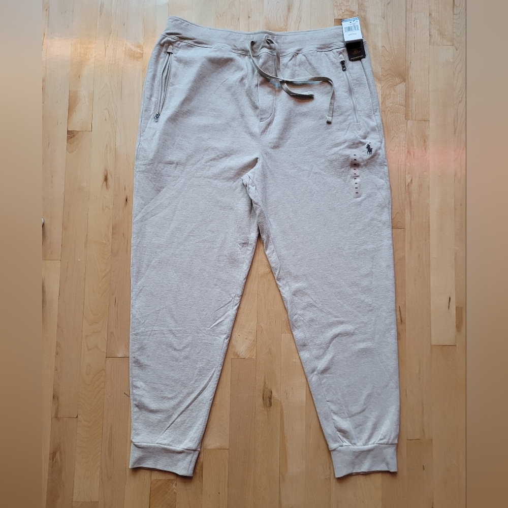 Polo Ralph Lauren Men's XXL Grey/Tan Double Knit Jogger Pants NWT - Picture 2 of 13